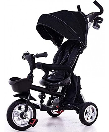 NUBAO Stroller Wagon Tricycle Trike Children's Tricycle Parent Handle 4 in 1 Folding 12 Months to 6 Years 360 Deg Swivelling Baby Stroller Sun Canopy Kids Trikes Newborn A Over 1 Year Old Girl Gifts