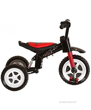 Polaris Dragon Tricycle with Steel Frame and Suspension Fork 10 inch Wheels for Boys and Girls Red Black