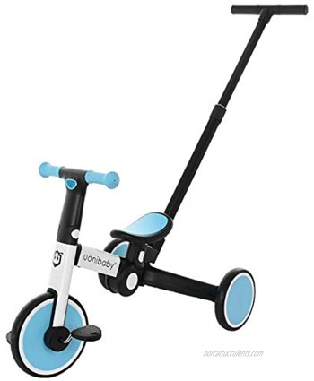 ReallyGO 5 in 1 Kids Tricycles Tri-Color Children's Bicycles 1-5 Years Old Kids Trikes 3 Wheel Convert 2 Wheel Toddler Bike with Adjustable Pushers Tricycle Ideal for Boys Girls Blue
