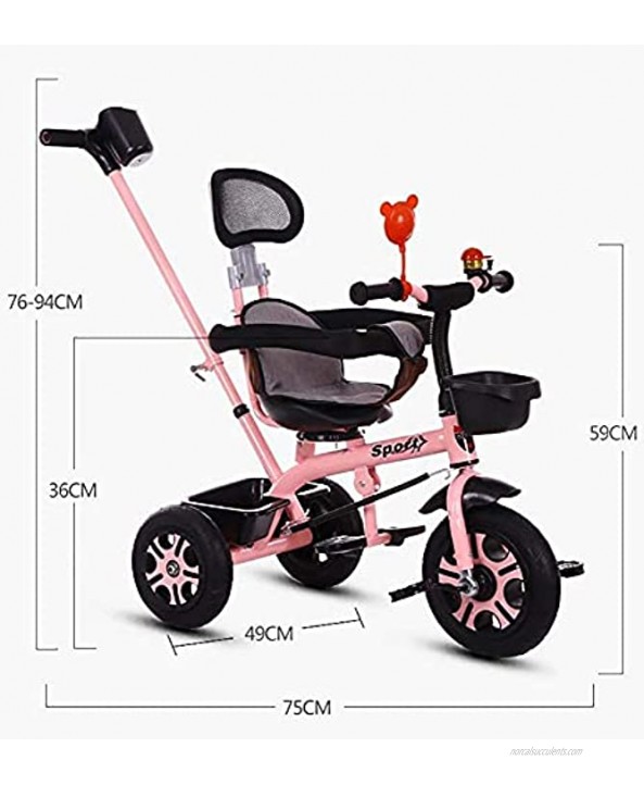 SJMFGF Stroller Wagon Baby Trike Childrens Tricycle for 18 Months to 5 Years with Multi-Function 3 Wheel Push Trikes Maximum Load Bearing 30 kg Over 1 Year Old Girl Gifts Color : Blue