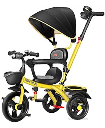 Stroller Wagon Baby Tricycle Toddler Stroller,Push And Ride Tricycle Bicycle Baby Trolley Child Bicycle Boy And Girl Baby Carriage Comfortable Soft Seat Riding Toy Color : Yellow over 1 year old gir