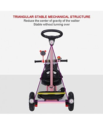 Stroller Wagon Kids Tricycle with Pedal 2 In 1 Multifunction Height Adjustable Outdoor Training Bicycle for 1-6 Years Old Boys and Girls Birthday Gift Removable Push Handlebar over 1 year old girl