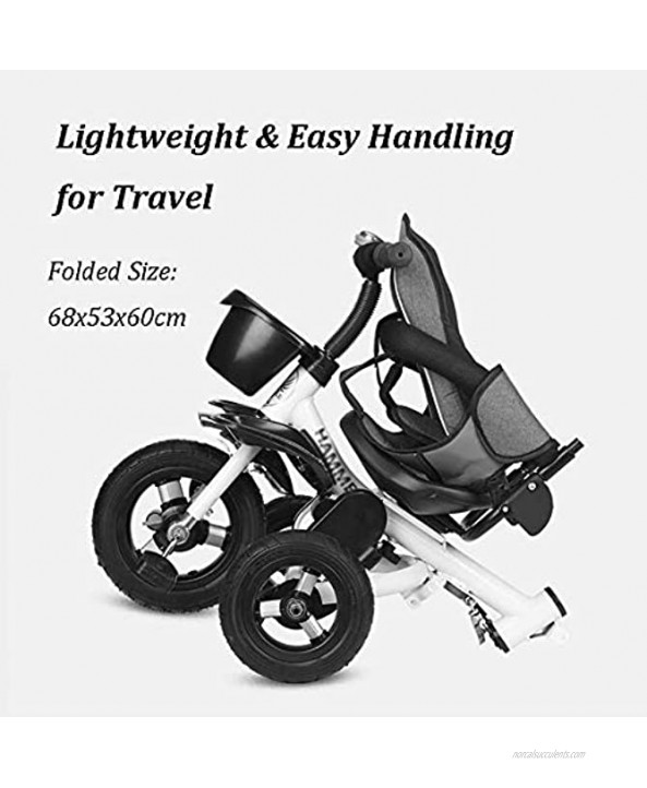 Stroller Wagon Tricycle Trike Trikes- 4-in-1 Kids Tricycle Folding Baby W Adjustable Awning and Rotating Seat Adjustable Height Push for 1-6 Years Old Khaki Stroller over 1 year old girl gifts