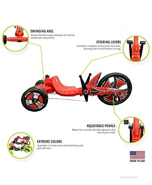 The Original Big Wheel Sidewinder 16” X-TREME Racer Tricycle for Boys & Girls 5-10 Years of Age Made in USA Red Baron