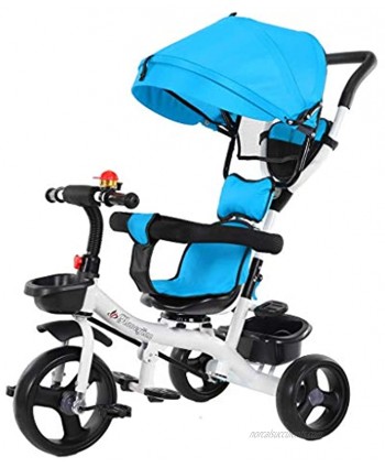 ZJS 【US Spot】 Baby Trike with Push Handle Kids Tricycle Folding Baby Tricycle Adjustable Canopy,Tricycle Stroller Toddler Bikefor Children Aged 6 Months 6 Years