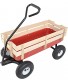 All Terrain Cargo Wagon with Wood Railing Kids Children Pull-Along Wagon Garden Air Tires Outdoor Red