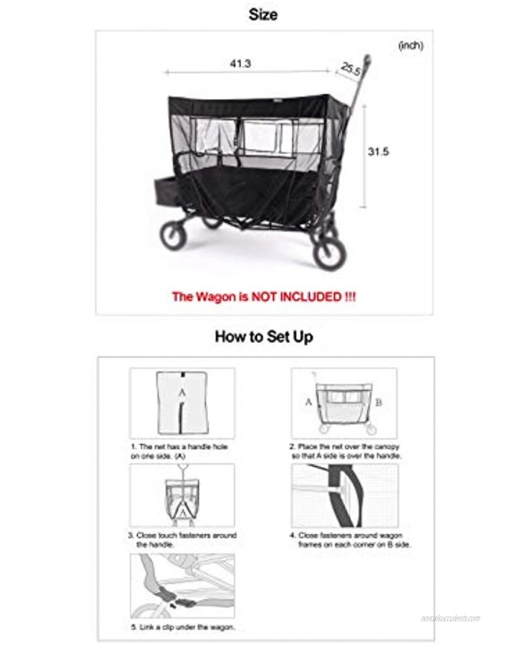 Mosquito Net for Kid's Wagon Bug Cover Insect Netting for Baby