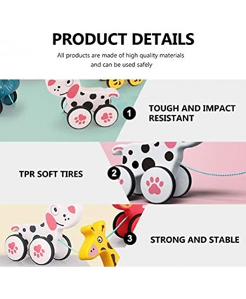 NUOBESTY Kids Pull Along Toy Toddler Walking Toy Toddler Drag Toys Kids Educational Toy for Baby Toddlers White Dog