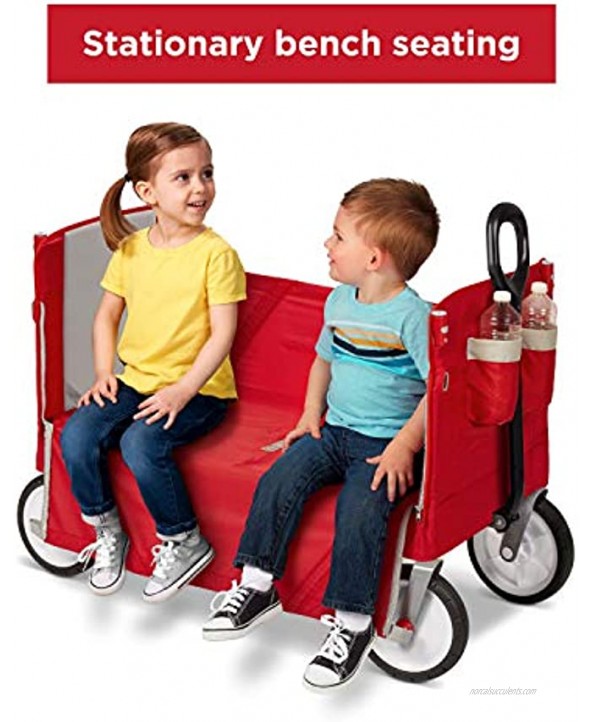 Radio Flyer 3-In-1 EZ Folding Outdoor Collapsible Wagon for Kids & Cargo Red