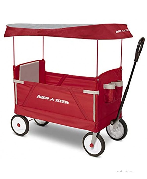 Radio Flyer 3-In-1 EZ Folding Outdoor Collapsible Wagon for Kids & Cargo Red