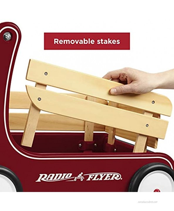 Radio Flyer Classic Walker Wagon Sit to Stand Toddler Toy Wood Walker 1-4 Years Red