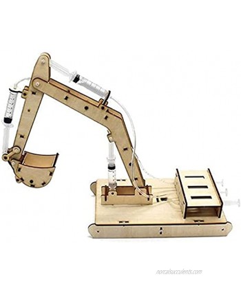 RENFEIYUAN Assembly Wooden Excavator Model DIY Assembled Hydraulic Digger Car Playset Student Science Handmade Toy Educational Experiment Kit Set for Kids Toddler Child excavators Toys