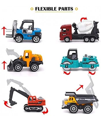 RENFEIYUAN Die Cast Construction Trucks Colorful Engineering Car Play Set Educational Vehicle Toys for Kids Boys 3 4 5 6 excavators Toys