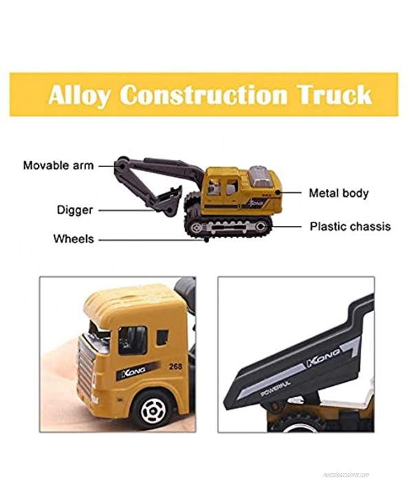 RENFEIYUAN Mini Toy Truck Construction Vehicle Excavator Metal Transport Car Play Vehicles Set for Boys and Girls 3 4 5 Years Random delivery excavators Toys