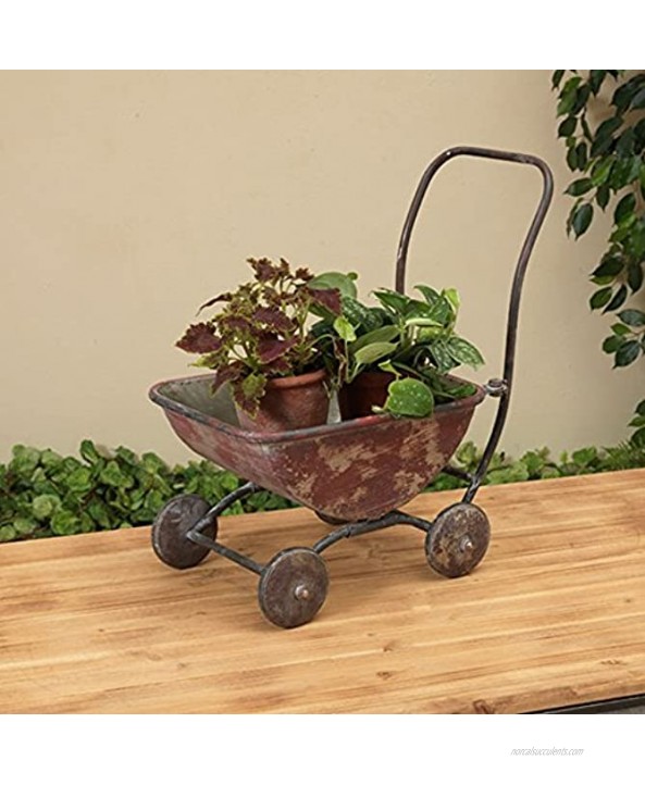 Very Cute Old Fashioned Vintage Styled Metal Wagon Planter ~ 17.5 Old Doll Wagon