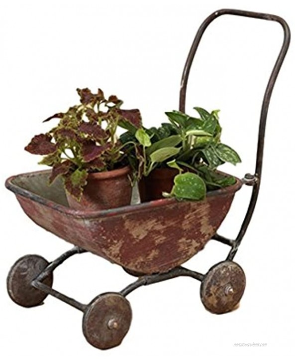Very Cute Old Fashioned Vintage Styled Metal Wagon Planter ~ 17.5 Old Doll Wagon